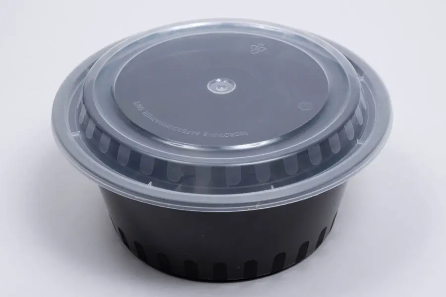 7W X 3D, (38OZ) PLASTIC FOOD TAKE-OUT BOXES, BLACK