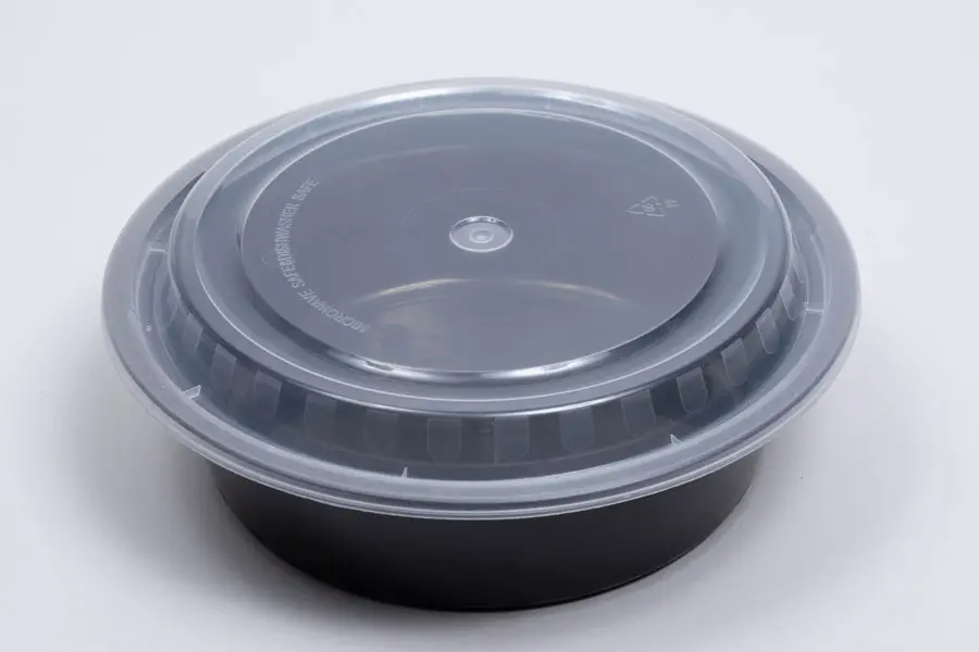 7W X 2D, (32OZ)  PLASTIC FOOD TAKE-OUT BOXES, BLACK