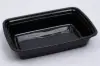 8-3/4L X 6W X 1-1/2D, (28OZ) PLASTIC FOOD TAKE-OUT BOXES, BLACK