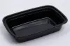 7-3/4L X 5-1/2W X 1-1/2D, (24OZ) PLASTIC FOOD TAKE-OUT BOXES, BLACK