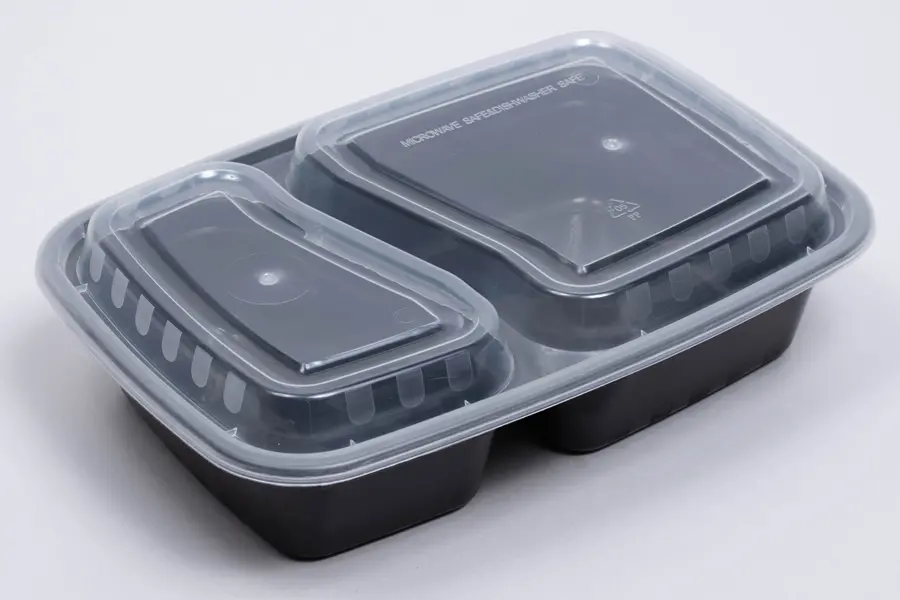 8-3/4L X 6W X 2D, (32OZ) PLASTIC FOOD TAKE-OUT BOXES, BLACK