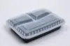 10L X 7-1/2W X 1-3/4D, (33OZ) PLASTIC FOOD TAKE-OUT BOXES, BLACK