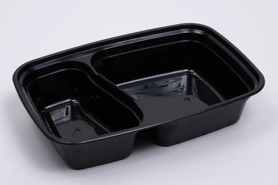 8-3/4L X 6W X 2D, (32OZ) PLASTIC FOOD TAKE-OUT BOXES, BLACK