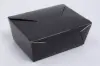 7-3/4L X 5-1/2W X 2-1/2H, (#3) FOLDING FOOD TAKE-OUT BOXES, BLACK GLOSS