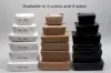 7-3/4L X 5-1/2W X 2-1/2H, (#3) FOLDING FOOD TAKE-OUT BOXES, BLACK GLOSS