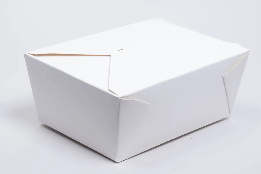 7-3/4L X 5-1/2W X 2-1/2H, (#3) FOLDING FOOD TAKE-OUT BOXES, WHITE
