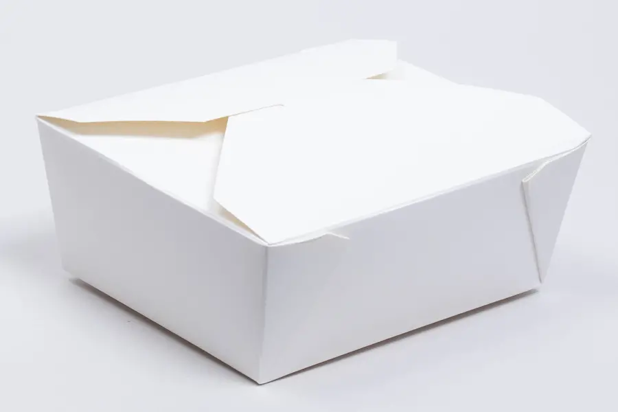 7-3/4L X 5-1/2W X 3-1/2H, (#4) FOLDING FOOD TAKE-OUT BOXES, WHITE