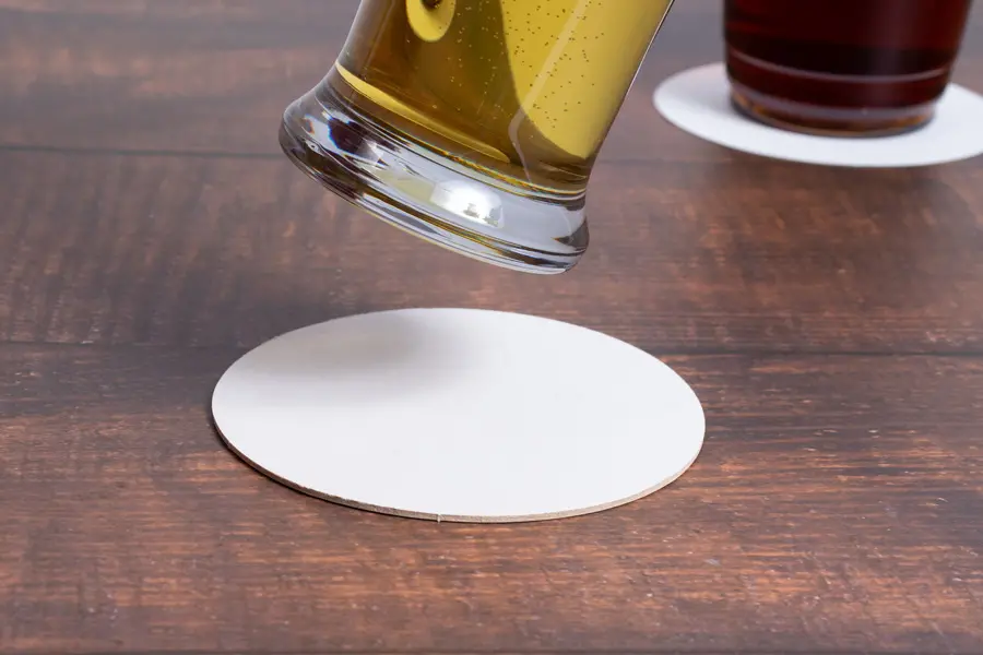 4-Inch, Round Pulpboard Drink Coasters, 80 Pt, Off-White