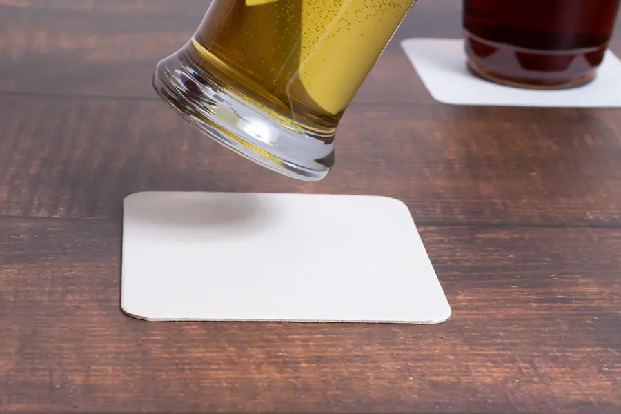 4-Inch, Square Pulpboard Coasters, 55 Pt, Off-White
