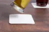 4-Inch, Square Pulpboard Drink Coasters, 80 Pt, Off-White