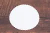 4-Inch, Round Scalloped Edge Wet Crepe Drink Coasters, 116#, White