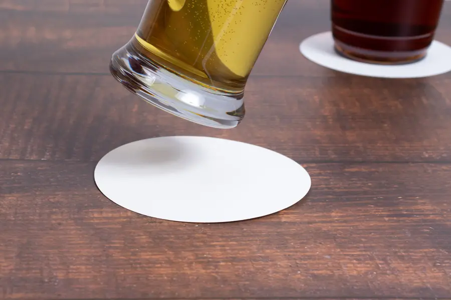 4-Inch, Round Budgetboard Drink Coasters, 12 Pt, White