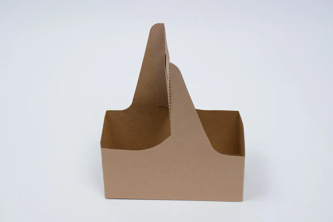 7-1/2L x 3-5/8W x 9H, 2 Drink Cup Carrier, 32oz Jumbo, Natural Kraft