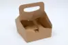 6-7/16L x 6-7/16W x 8-3/8H, 4 Drink Cup Carrier, 16oz, Natural Kraft