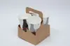 7-1/4L x 7W x 9-1/4H, 4 Drink Cup Carrier, 32oz Jumbo, Natural Kraft