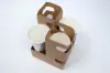 7L x 7W x 9-1/4H, 4 Drink Cup Carrier, 32oz Jumbo Expandable, Natural Kraft