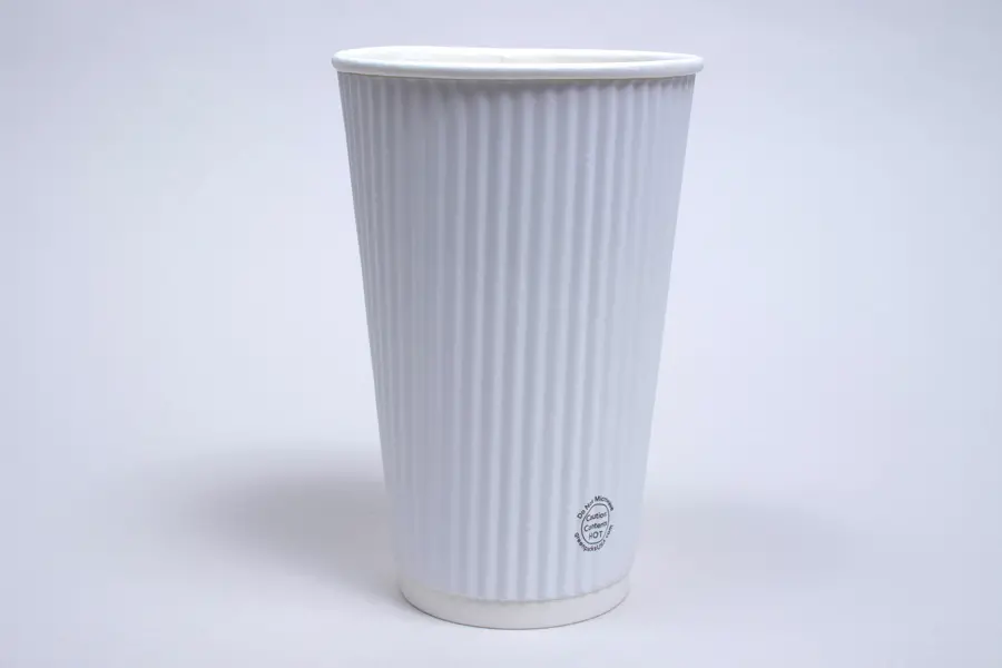 16 Ounce, White Insulated Ripple Paper Cups