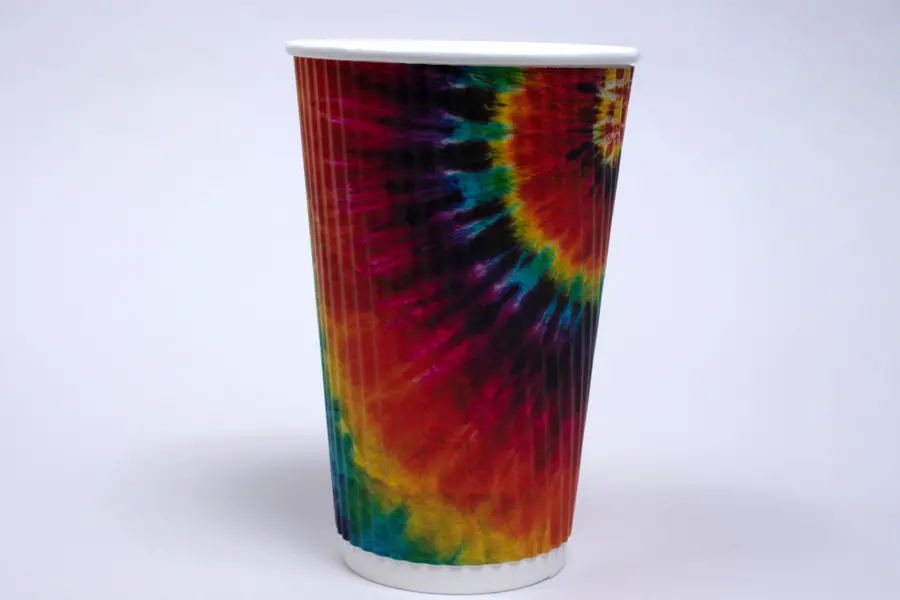 16 Ounce, Tie Dye Insulated Ripple Paper Cups