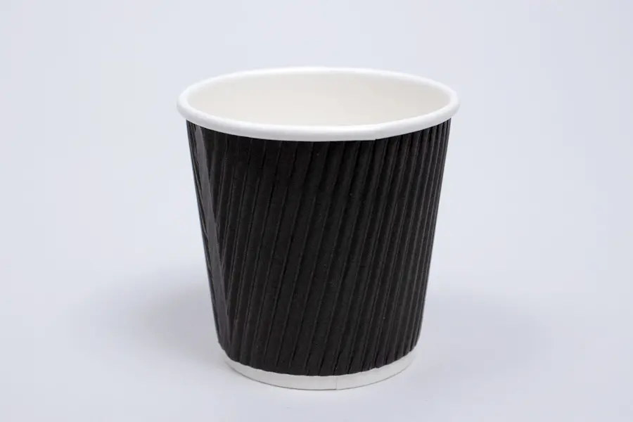 4 Ounce, Black Insulated Ripple Paper Cups