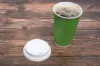 Insulated Ripple Cups and Lids, Pure Green Ripple