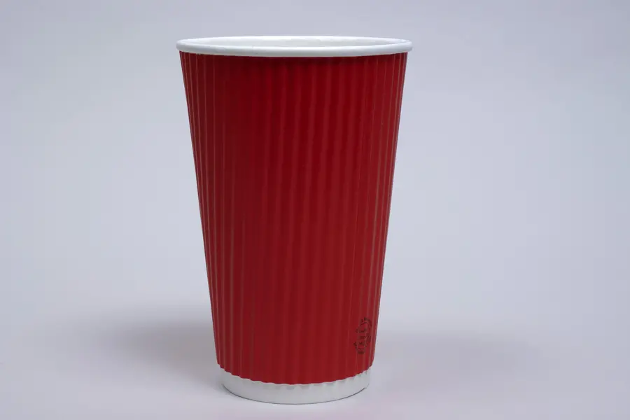 Insulated Ripple Cups and Lids, Scarlet Red Ripple