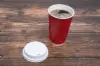Insulated Ripple Cups and Lids, Scarlet Red Ripple
