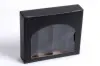 6L x 5-3/8W x 1-3/8H, Black Linen Gourmet Windowed Gift Boxes, Black