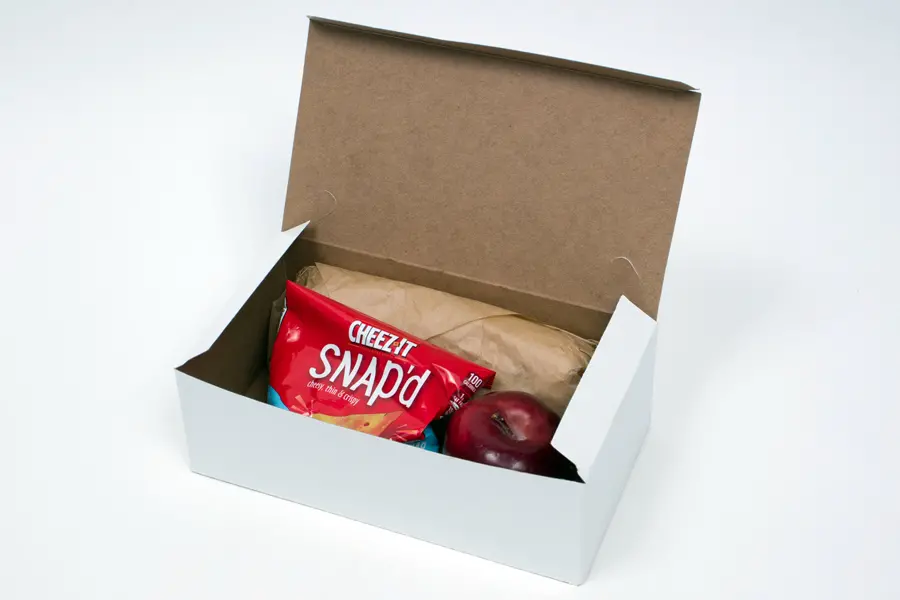 9L x 5W x 3H, To Go Boxes Deli Style Tuck Closure, White