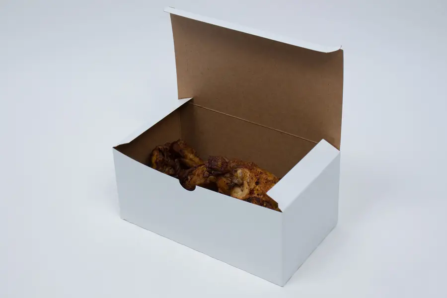 9L x 5W x 4H, To Go Boxes Deli Style Tuck Closure, White