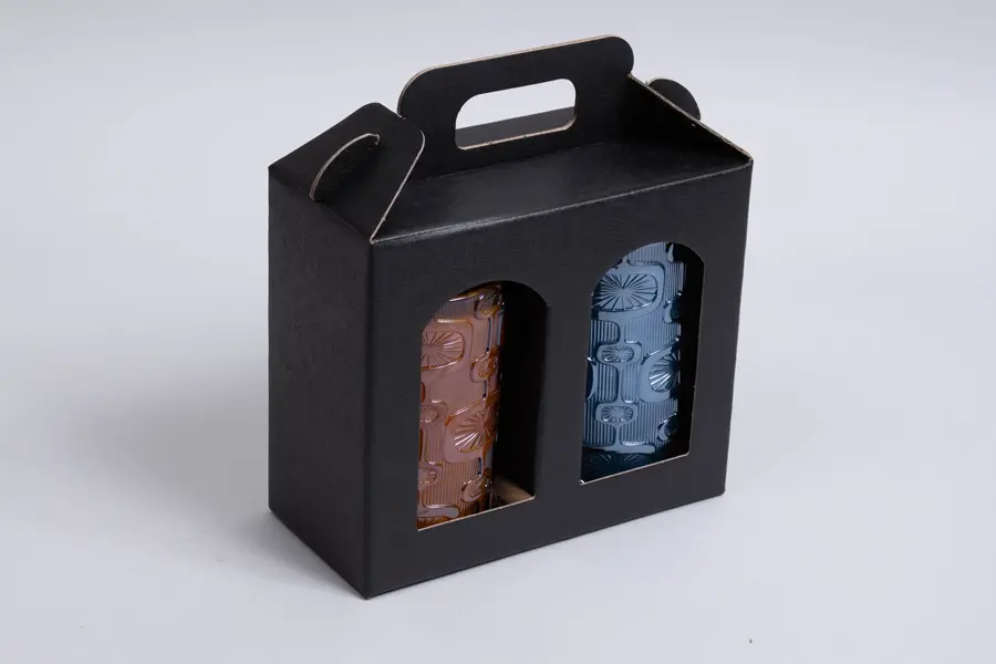 6-5/8L x 3-1/8W x 5-7/8H, Jar Gift Boxes Carriers, Black