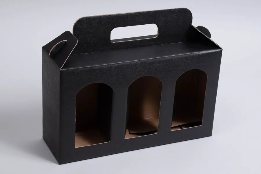 9-13/16L x 3-1/8W x 5-7/8H, Jar Gift Boxes Carriers, Black