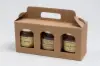 9-13/16L x 3-1/8W x 4-11/16H, Jar Gift Boxes Carriers, Ribbed Kraft