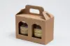 6-5/8L x 3-1/8W x 4-11/16H, Jar Gift Boxes Carriers, Ribbed Kraft