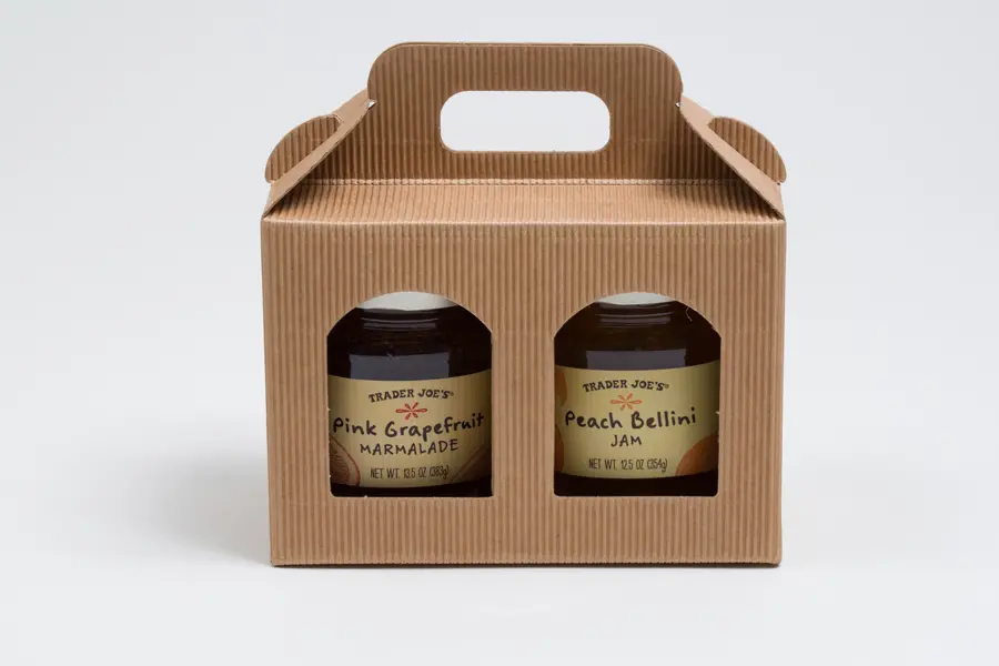 6-5/8L x 3-1/8W x 4-11/16H, Jar Gift Boxes Carriers, Ribbed Kraft