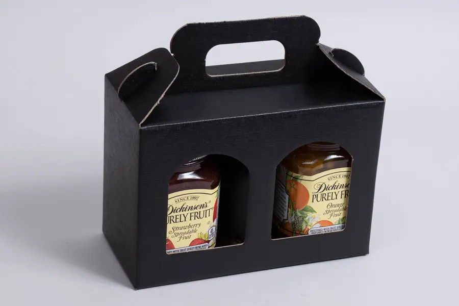 Black Linen Gourmet Windowed Gift Boxes