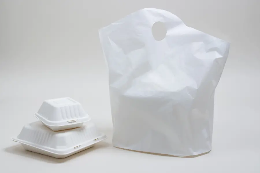 19W x 10D x 19H, Wavetop Take-Out Bags, White