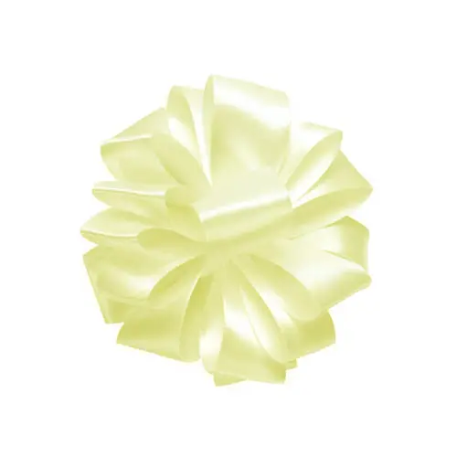 4-1/2W Bow x 1-1/2W Ribbon, Pre-Tied Solid Organza Bow w/Wire Twist, Ivory