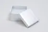 3-1/2L x 3-1/2W x 2H, Textured Two-Piece Jewelry Boxes, Silver Linen