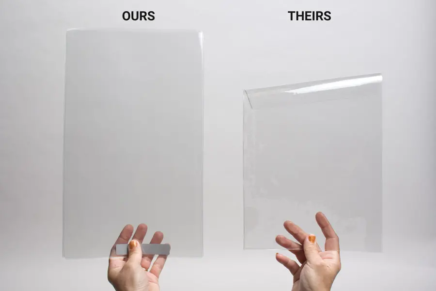 8-1/2W x 11L, Menu Sleeves, Clear