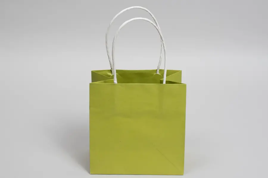 6W x 4D x 6H, Midtown Matte Colored Upscale Turn Top J Handle Bags, Aloe Green