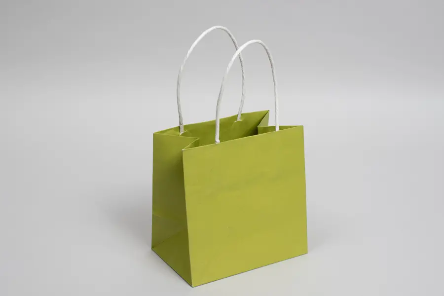 6W x 4D x 6H, Midtown Matte Colored Upscale Turn Top J Handle Bags, Aloe Green