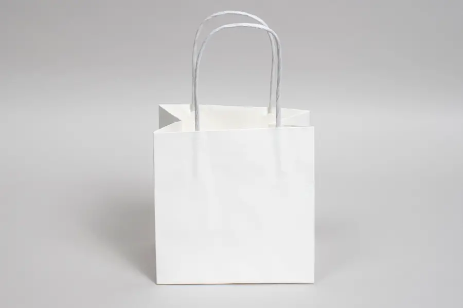 6W x 4D x 6H, Midtown Matte Colored Upscale Turn Top J Handle Bags, White