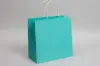 10W x 5D x 10H, Midtown Matte Colored Upscale Turn Top J Handle Bags, Aqua Marine