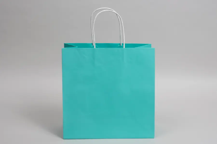 10W x 5D x 10H, Midtown Matte Colored Upscale Turn Top J Handle Bags, Aqua Marine
