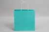 10W x 5D x 10H, Midtown Matte Colored Upscale Turn Top J Handle Bags, Aqua Marine