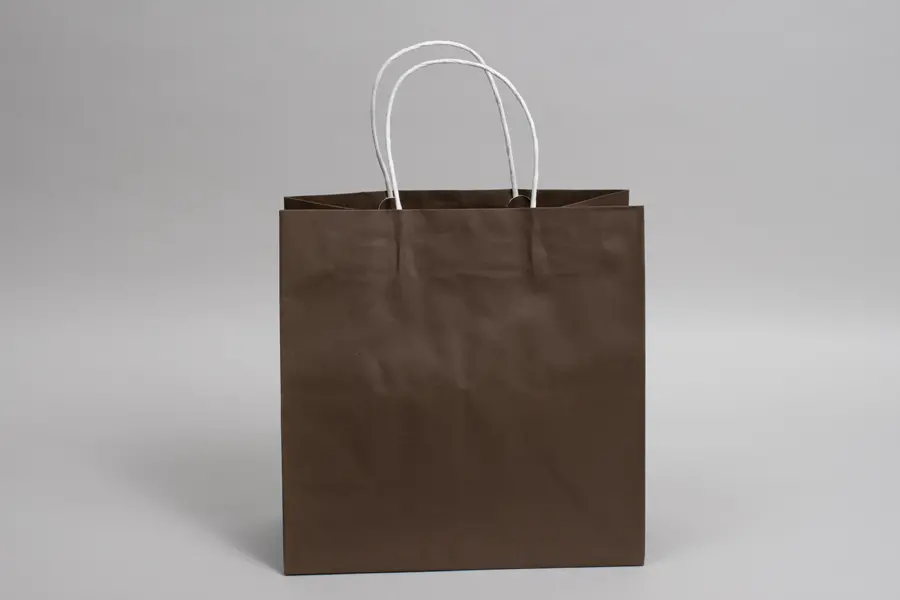 10W x 5D x 10H, Midtown Matte Colored Upscale Turn Top J Handle Bags, Coco Brown