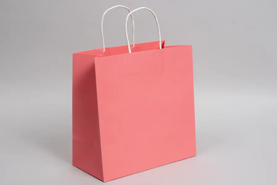 10W x 5D x 10H, Midtown Matte Colored Upscale Turn Top J Handle Bags, Coral Chiffon