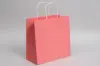 10W x 5D x 10H, Midtown Matte Colored Upscale Turn Top J Handle Bags, Coral Chiffon