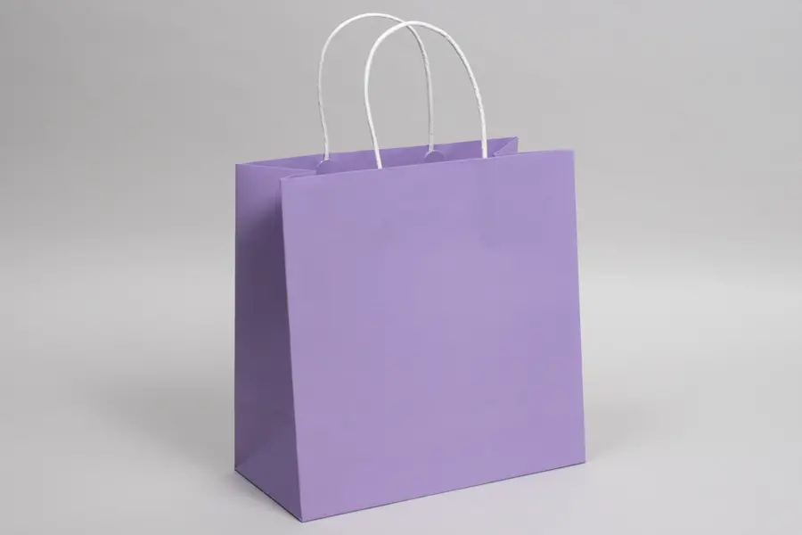 10W x 5D x 10H, Midtown Matte Colored Upscale Turn Top J Handle Bags, Lavender