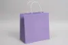 10W x 5D x 10H, Midtown Matte Colored Upscale Turn Top J Handle Bags, Lavender